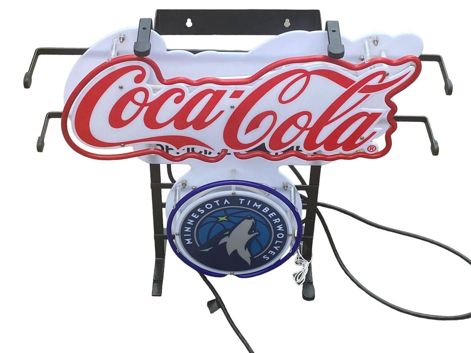 Coca Cola NBA Minnesota Timberwolves Neon Light Standing 20”x18” Bar Sign New