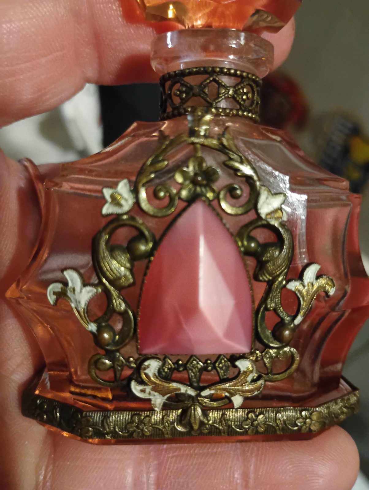 vintage Czech Art Deco jeweled perfume bottle vintage Czech Art Deco jeweled perfume bottle