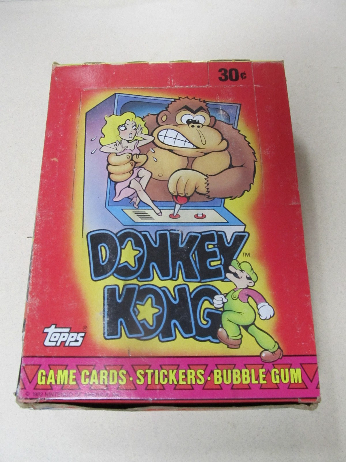 1982 Topps Donkey Kong Wax Box Game Cards 36 Factory Sealed Packs Mario Jumpman 1982 Topps Donkey Kong Wax Box Game Cards 36 Factory Sealed Packs Mario Jumpman