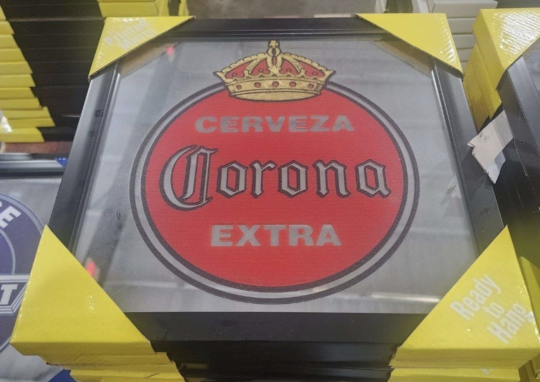 CERVEZA CORONA EXTRA Printed Mirror Sleek Black Frame Office Bar Game Room Dorm CERVEZA CORONA EXTRA Printed Mirror Sleek Black Frame Office Bar Game Room Dorm