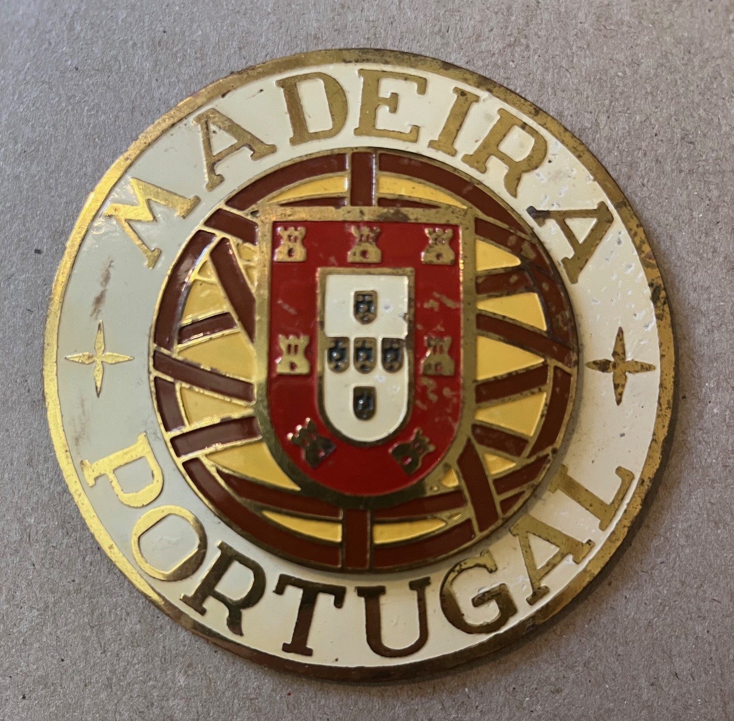 Badge souvenir auto car Portugal Madeira Portuguese automobile radiator grille Badge souvenir auto car Portugal Madeira Portuguese automobile radiator grille