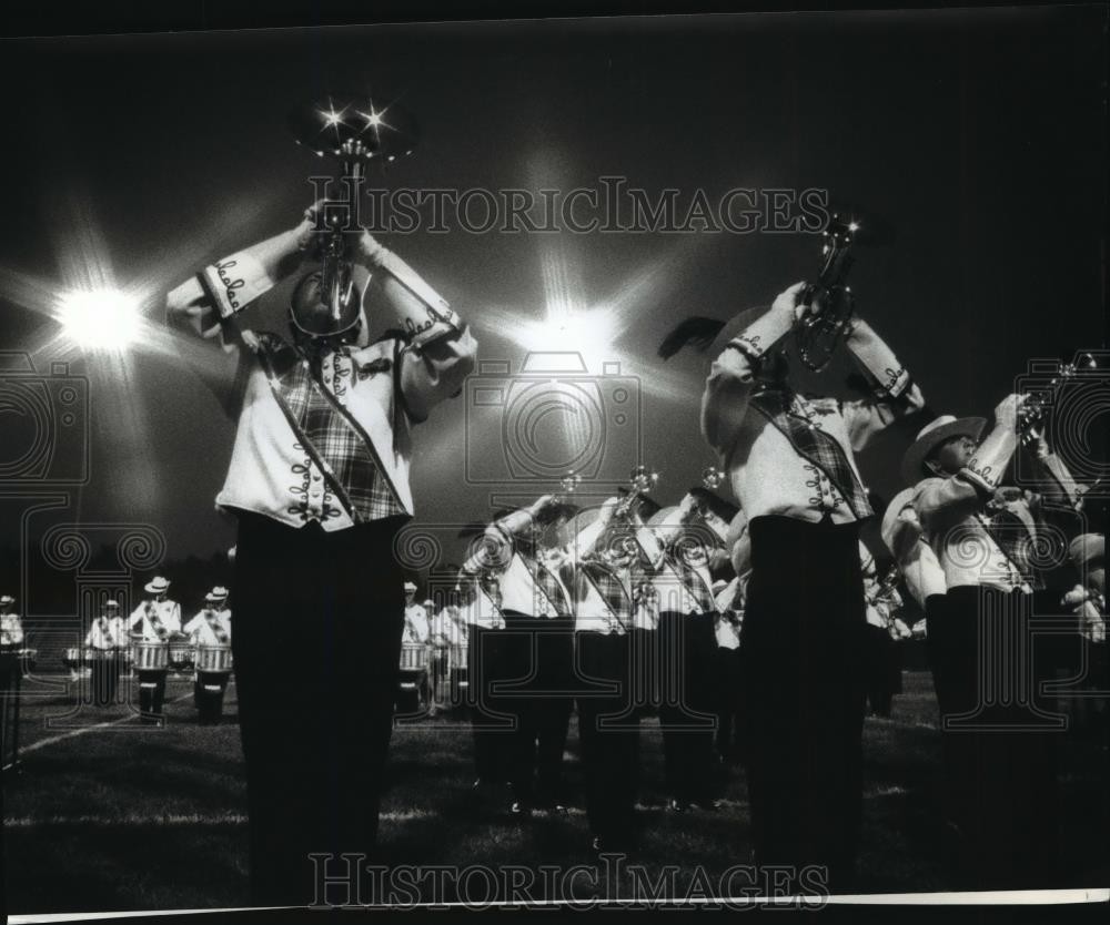 1994 Press Photo Pioneer Drum and Bugle Corps competing at Warhawk Stadium 1994 Press Photo Pioneer Drum and Bugle Corps competing at Warhawk Stadium