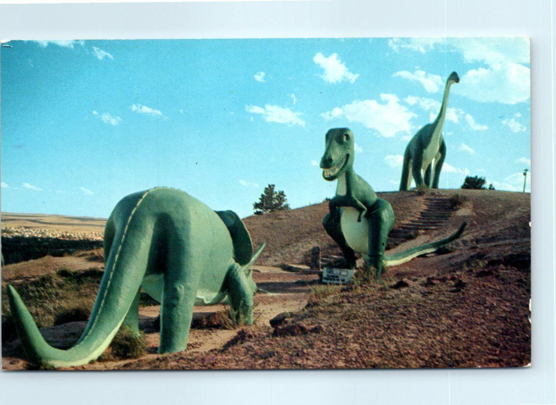 Postcard - Dinosaur Park - Rapid City, Black Hills, South Dakota