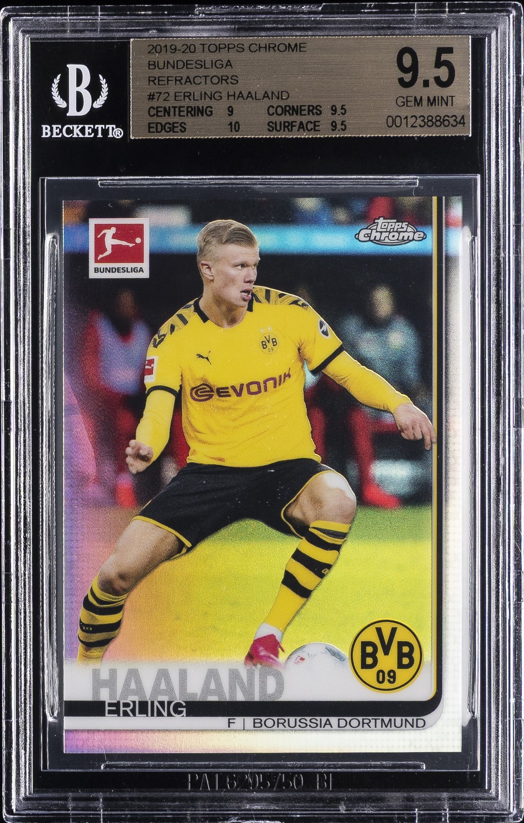 2019-20 TOPPS CHROME BUNDESLIGA REFRACTORS #72 ERLING HAALAND BGS 9.5