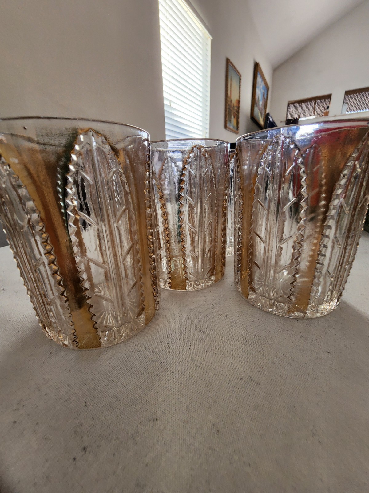 Vintage Tumbler Lattice Leaf EAPG Victorian Glass Co-operative Flint Glass... Vintage Tumbler Lattice Leaf EAPG Victorian Glass Co-operative Flint Glass...