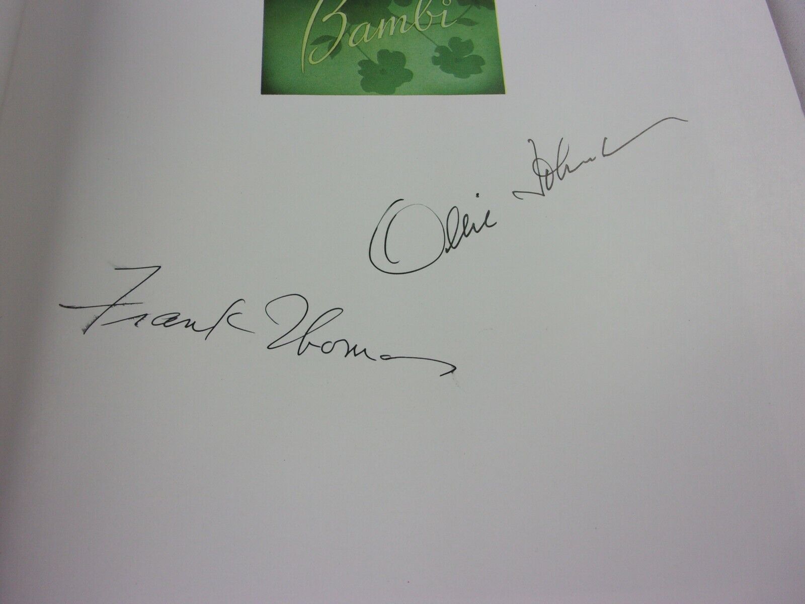 Bambi The Story of the Film book SIGNED Ollie Johnston and Frank Thomas b 1990