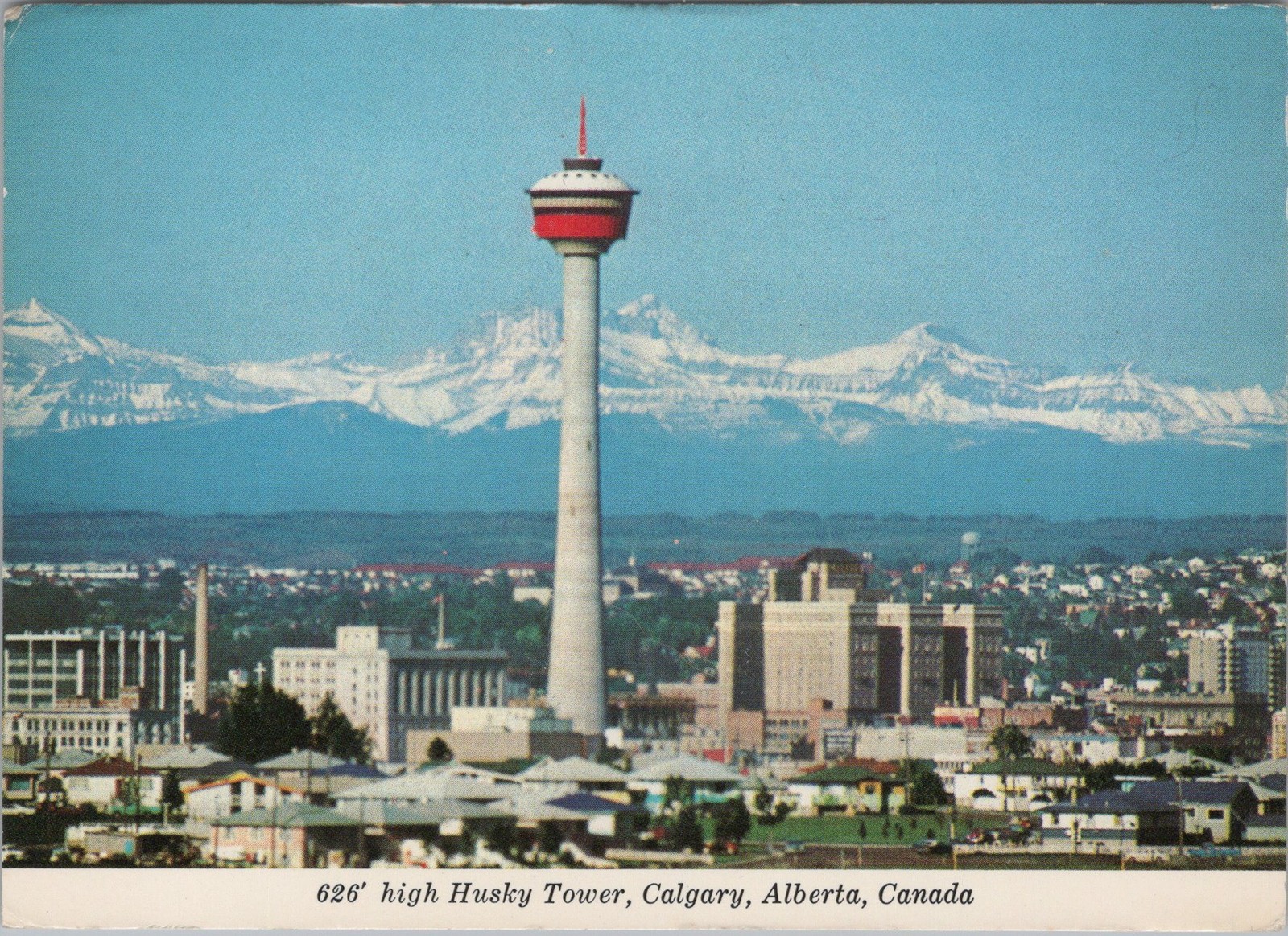 Calgary Alberta Husky Tower and downtown Calgary Postcard Calgary Alberta Husky Tower and downtown Calgary Postcard