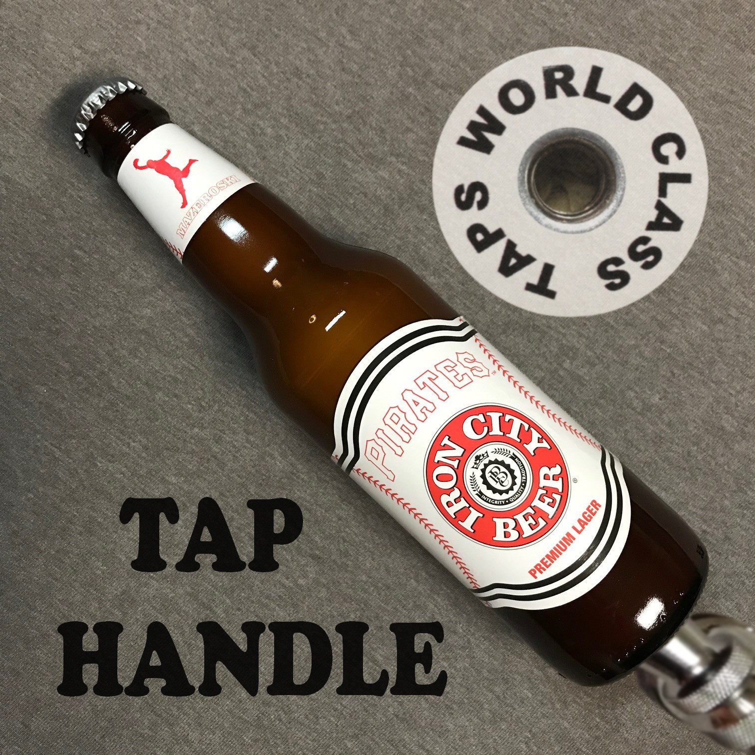 limited BILL MAZEROSKI Iron City Beer PITTSBURGH PIRATES tap handle MARKER pull limited BILL MAZEROSKI Iron City Beer PITTSBURGH PIRATES tap handle MARKER pull