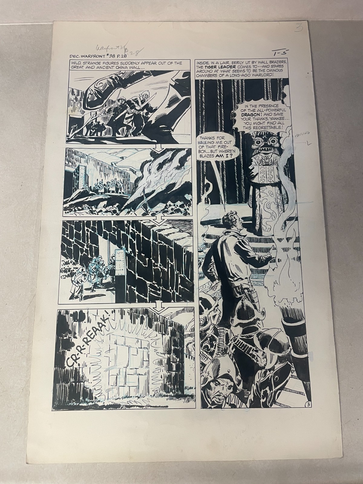 WARFRONT #38 original comic art 1966 FIGHTER PILOT FACES ANCIENT WARLORD WARFRONT #38 original comic art 1966 FIGHTER PILOT FACES ANCIENT WARLORD
