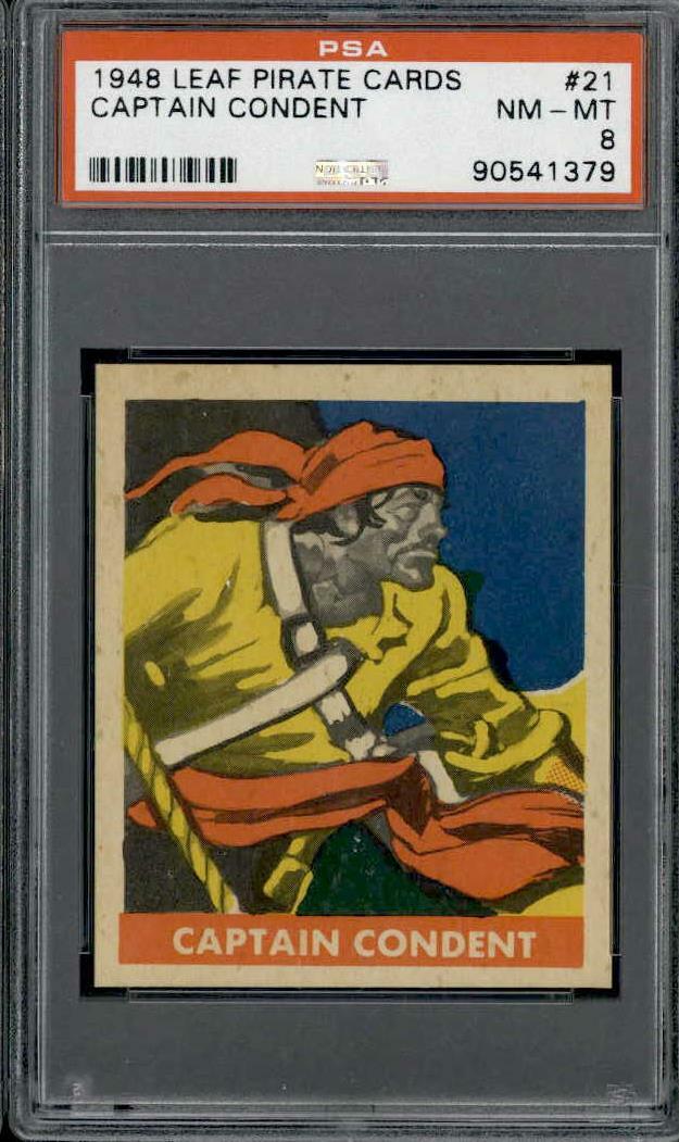 1948 Leaf Pirate Cards #21 Captain Condent PSA 8
