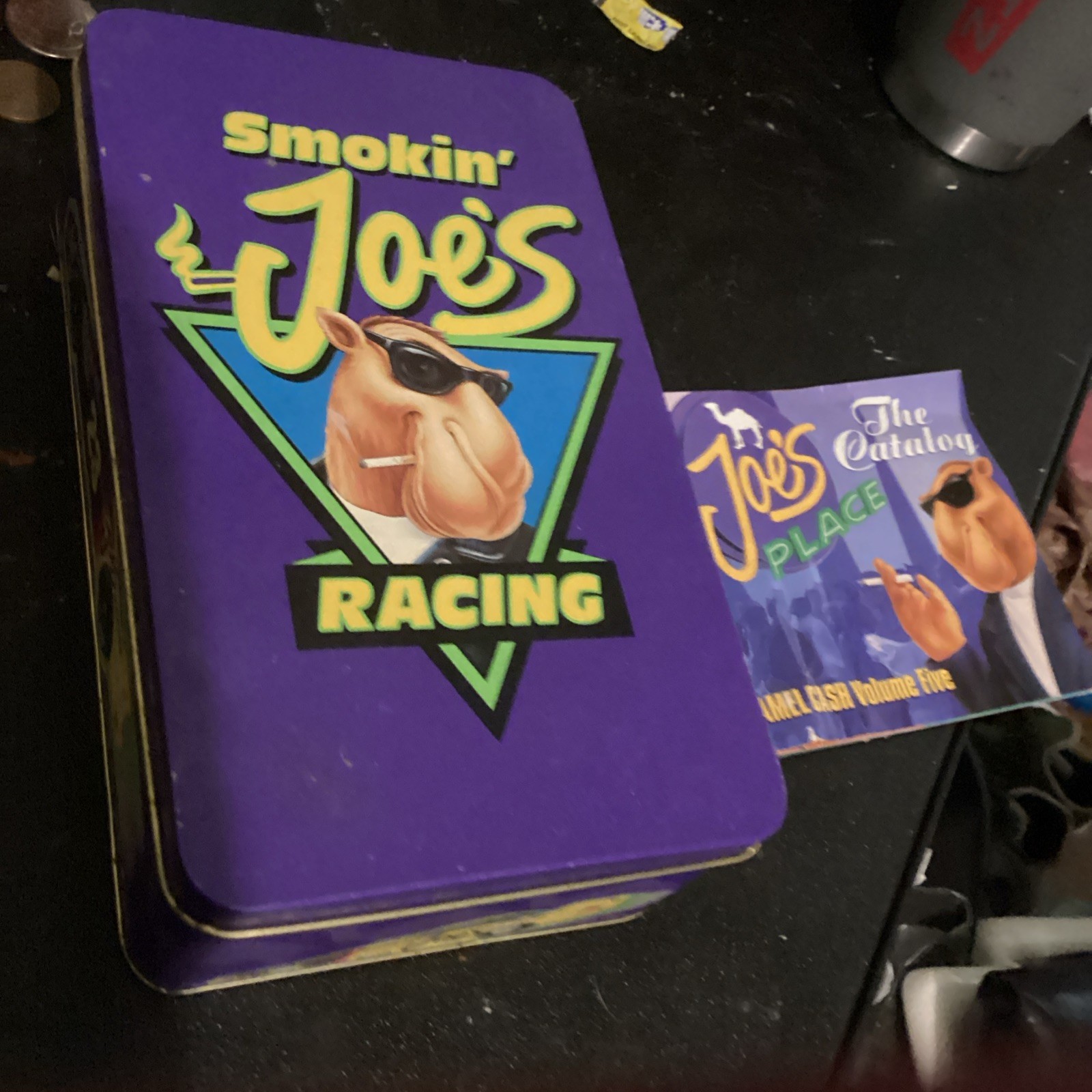 VINTAGE 1994 Camel Smokin' Joe's Racing Tin with 48 Match Books Matches Ad VINTAGE 1994 Camel Smokin' Joe's Racing Tin with 48 Match Books Matches Ad