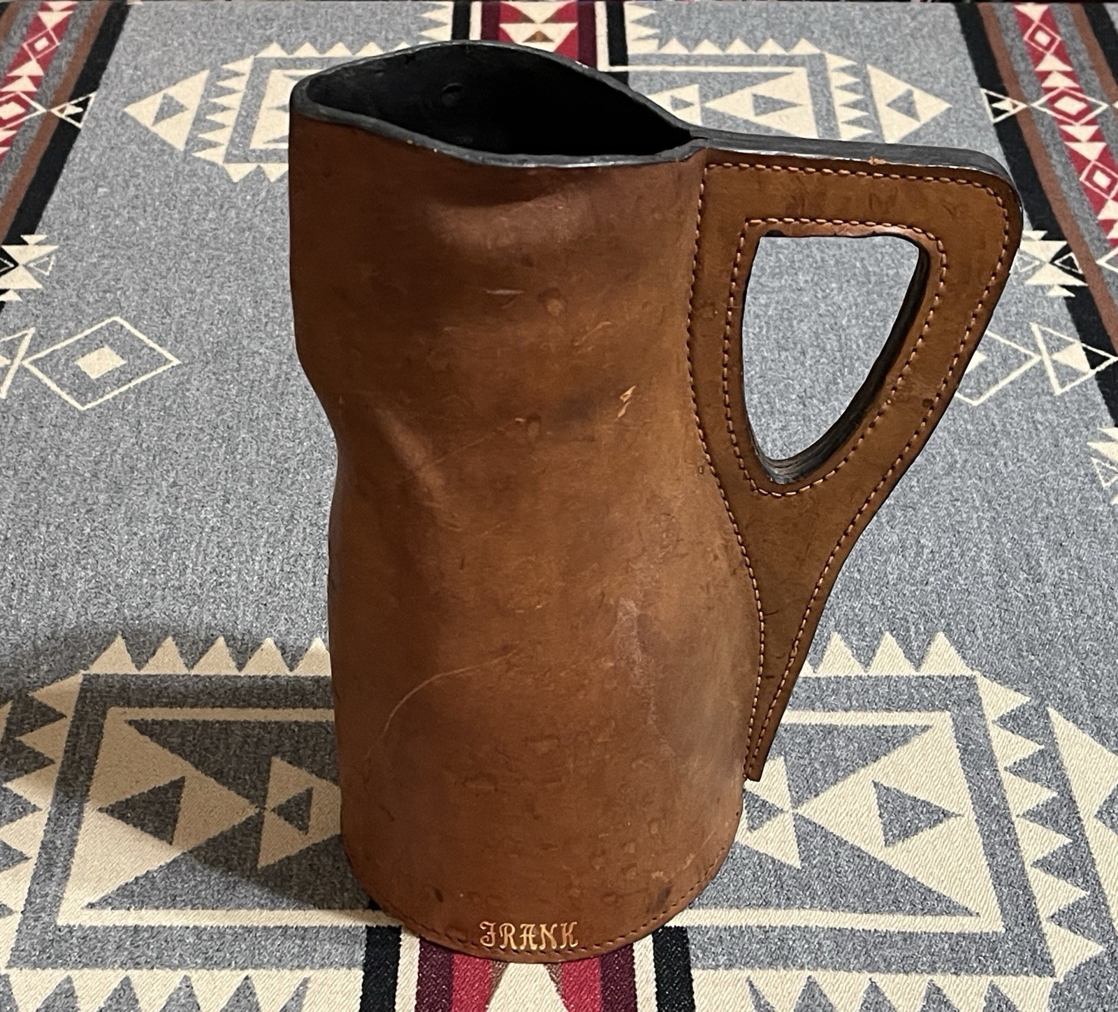 Leather Blackjack Pitcher Jug London Crest Antique Style Handmade FRANK Leather Blackjack Pitcher Jug London Crest Antique Style Handmade FRANK