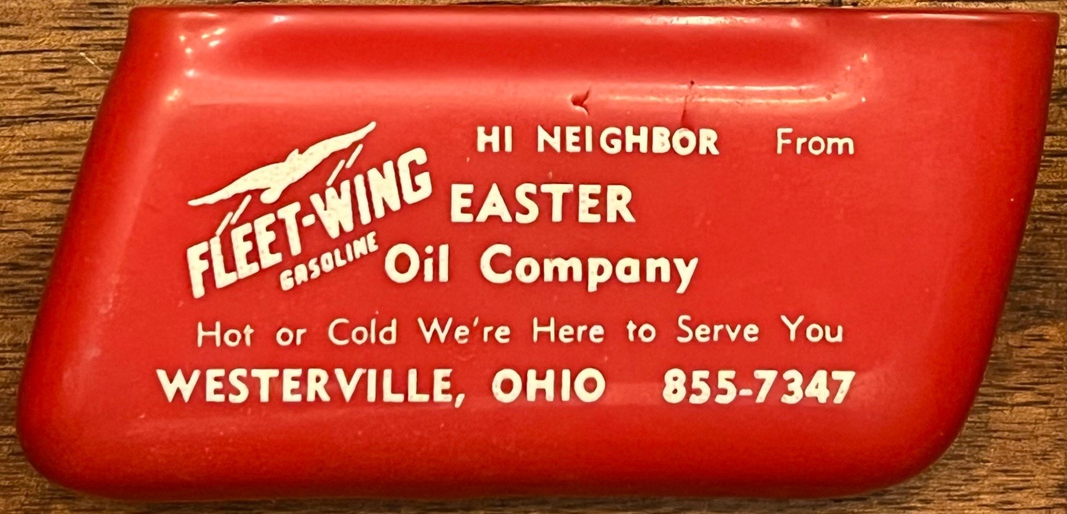 Vintage FLEET-WING GASOLINE Easter Oil Westerville OH Advertising Change Holder Vintage FLEET-WING GASOLINE Easter Oil Westerville OH Advertising Change Holder