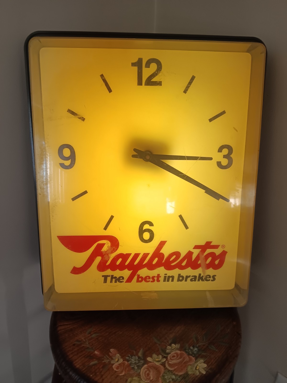 Vintage Raybestos The Best in Brakes Backlit Advertising Wall Clock