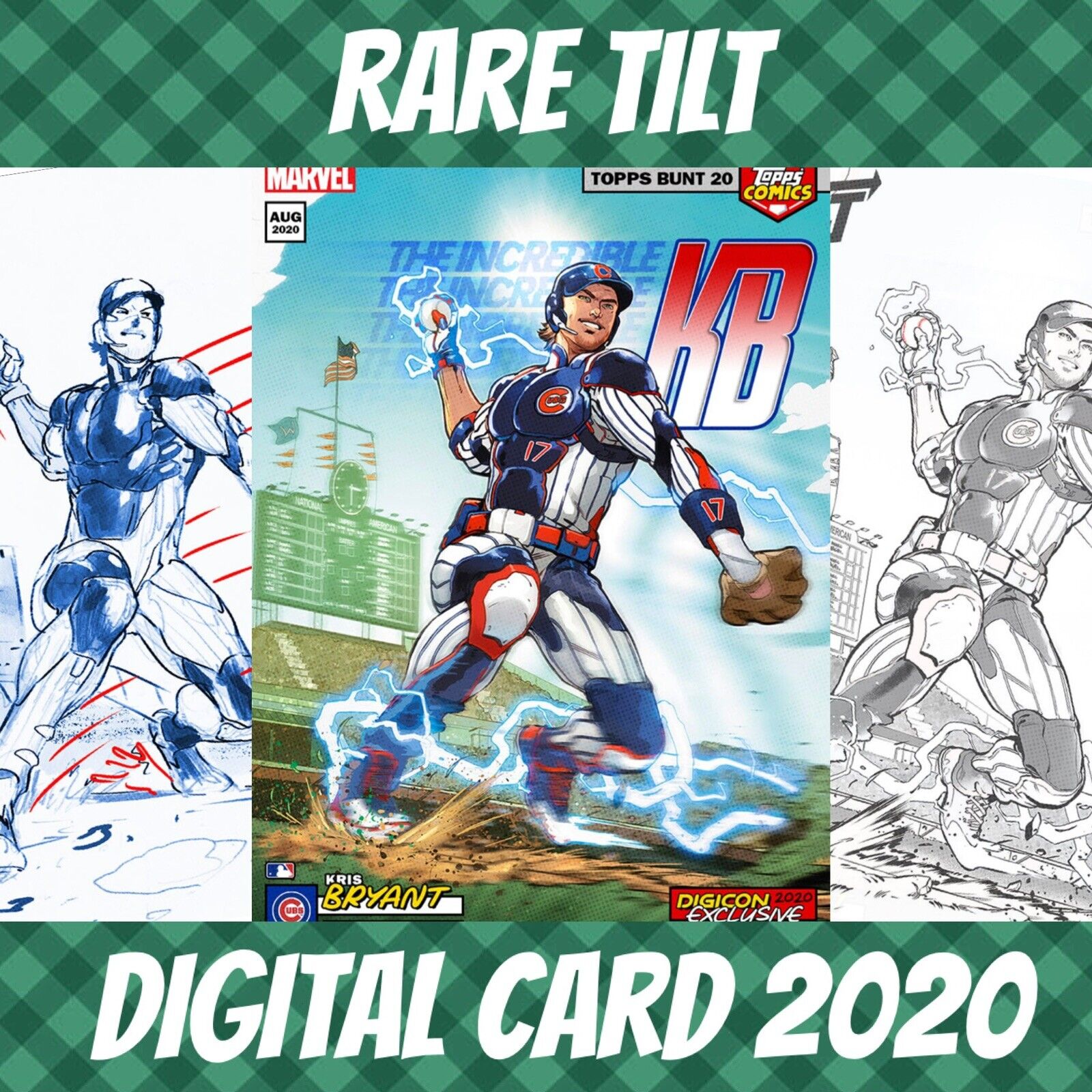 2020 Topps Colorful 21 Kris Bryant TILT Comics Marvel Covers Digital Card