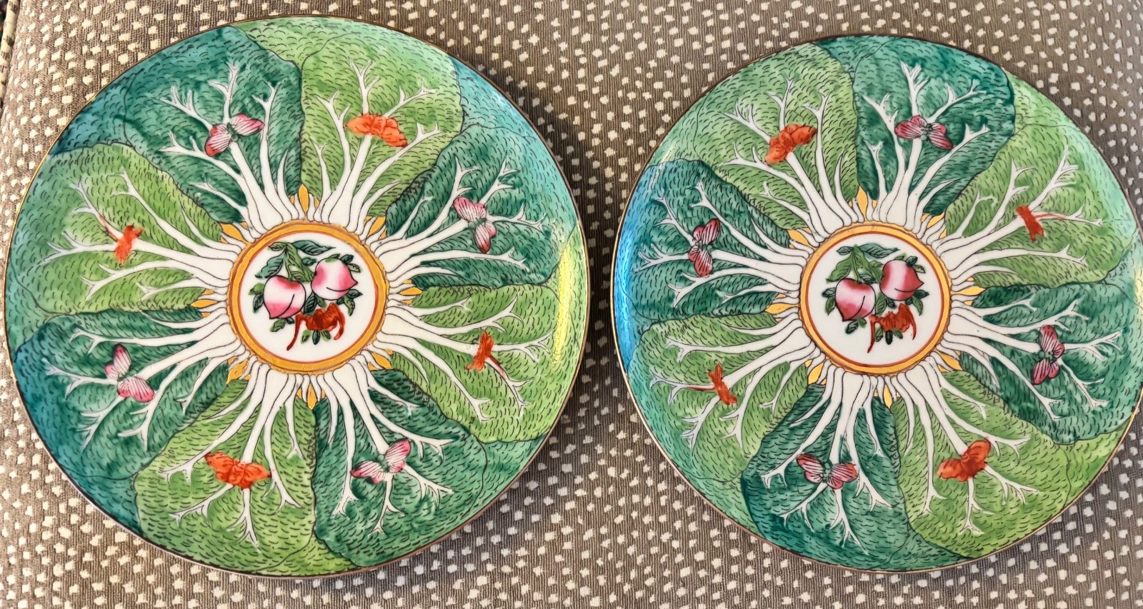 Vintage Famille Verte Bok Choy Hand Painted Plates 10” SOLD SEPARATELY Vintage Famille Verte Bok Choy Hand Painted Plates 10” SOLD SEPARATELY