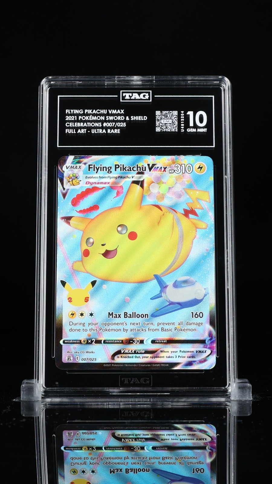 Flying Pikachu Vmax 2021 Pokemon Celebrations Ultra Rare TAG 10 PSA #007/025 Flying Pikachu Vmax 2021 Pokemon Celebrations Ultra Rare TAG 10 PSA #007/025