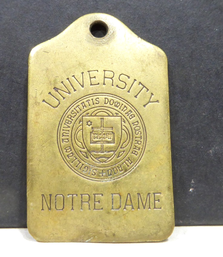 Vintage Notre Dame Solid Hallmark Brass Key Fob Vintage Notre Dame Solid Hallmark Brass Key Fob