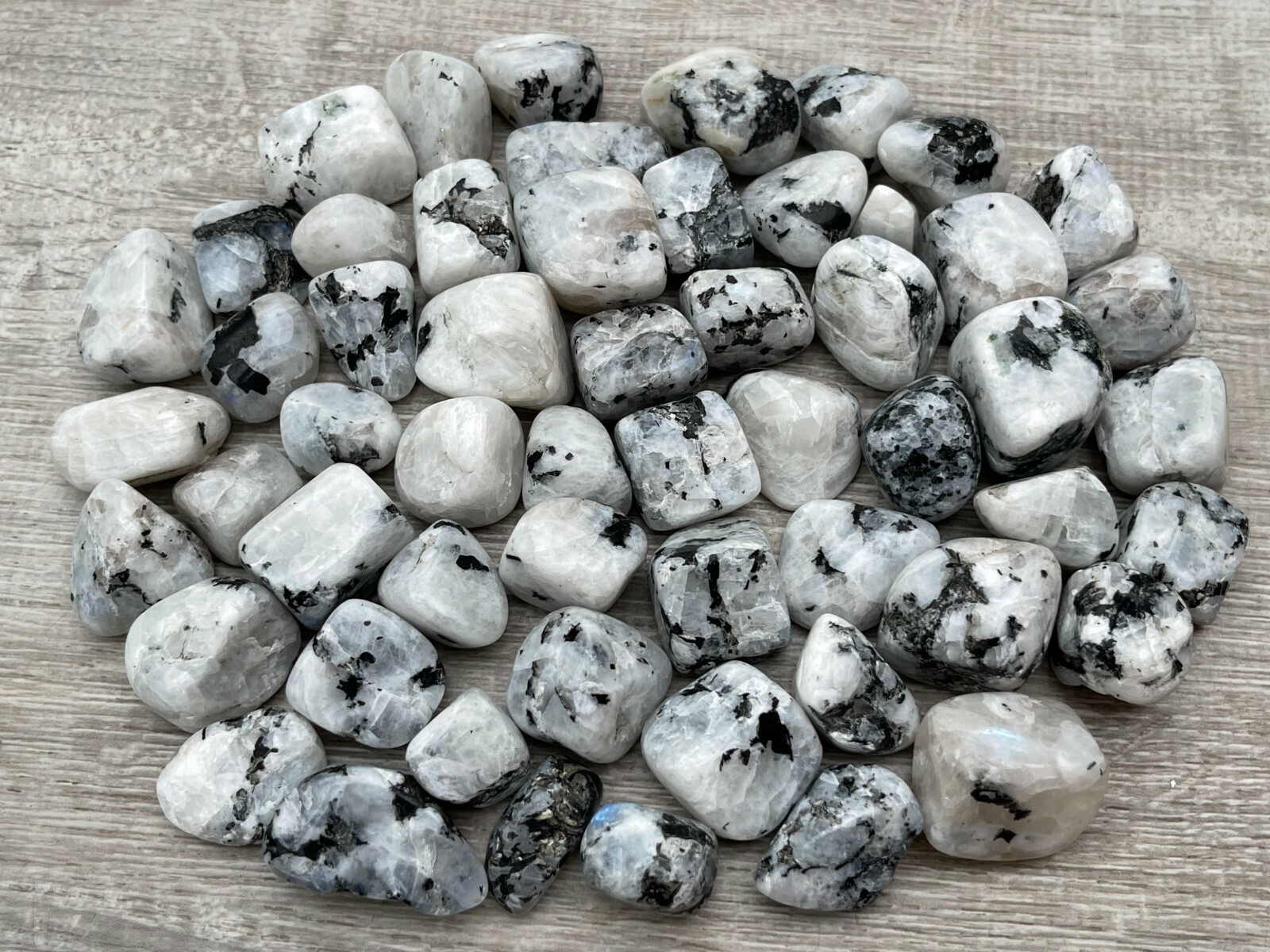 Rainbow Moonstone Tumbled Stone, 0.75-1.25