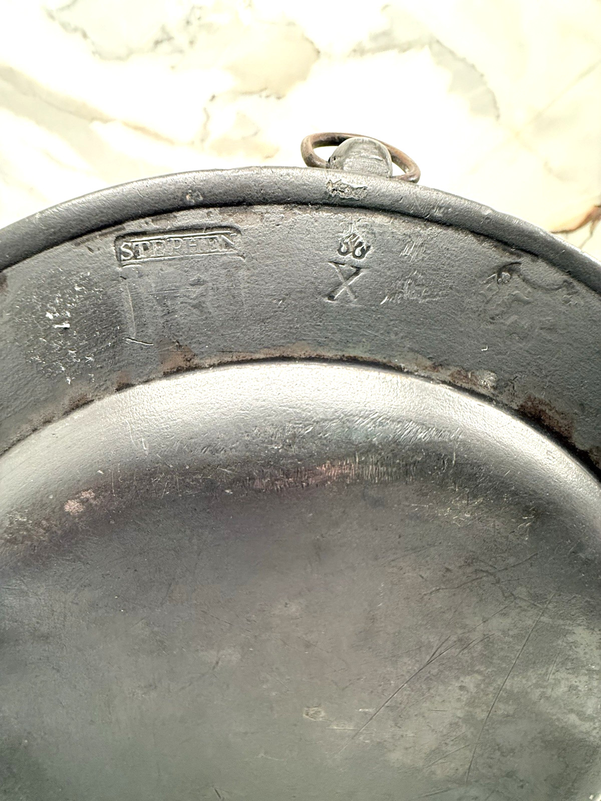 ANTIQUE Pewter Hot Water Plate by Stephen Cox Bristol England Fine Hard Metal 9\
