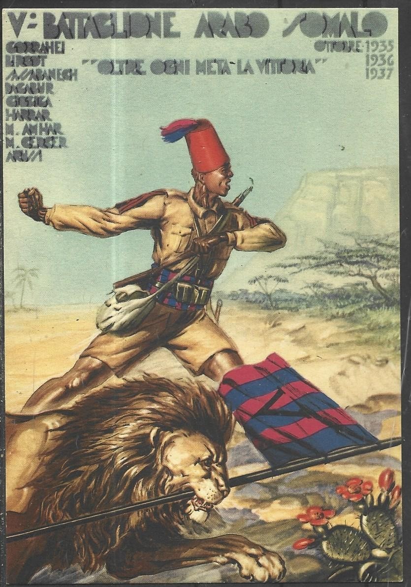 1939 ITALY EAST AFRICA FASCISM PROPAGANDA 7th ARAB-SOMALI BATTALION. 1939 ITALY EAST AFRICA FASCISM PROPAGANDA 7th ARAB-SOMALI BATTALION.