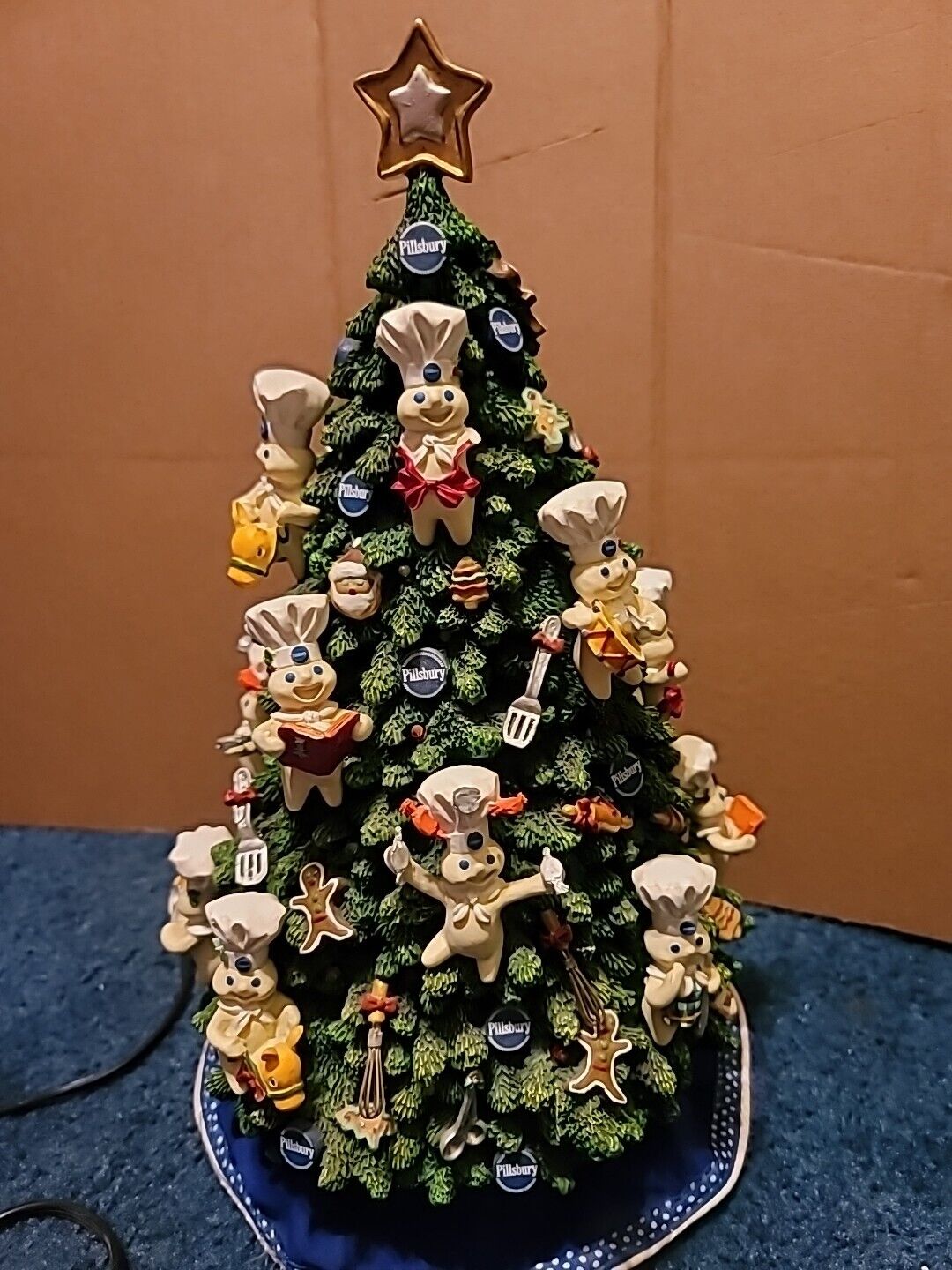 Pillsbury Doughboy DANBURY MINT Lighted CHRISTMAS Tree 2002 ,Works