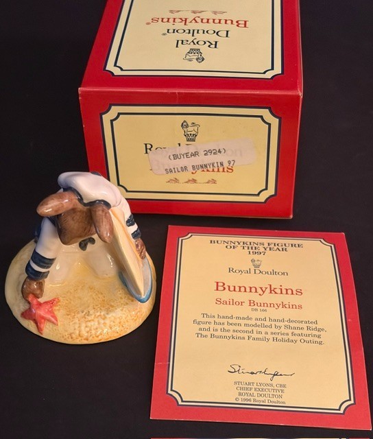 Royal Doulton Signed Sailor Bunnykins Model #DB 166 Original Box & Certificate Royal Doulton Signed Sailor Bunnykins Model #DB 166 Original Box & Certificate