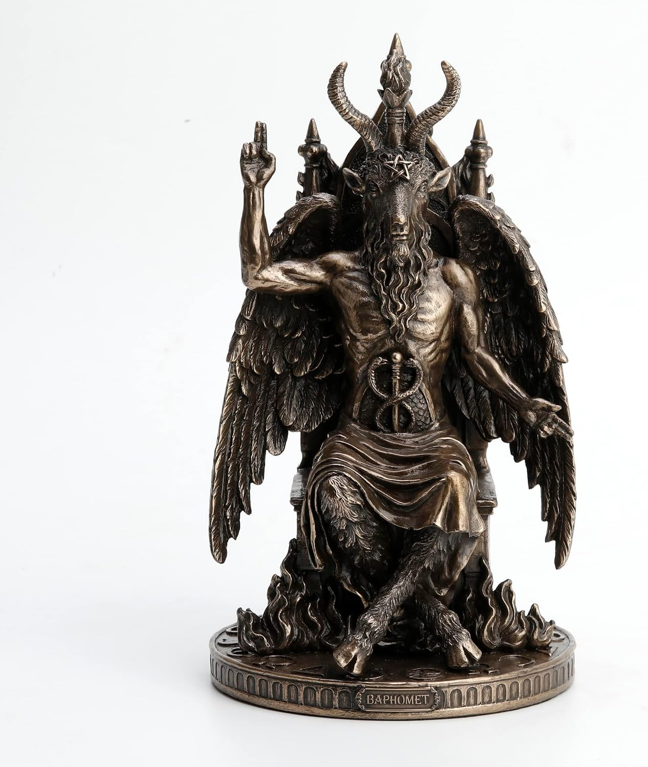 1/2 Inch Statue of Baphomet Resin Statue Antique Bronze Occult Gift