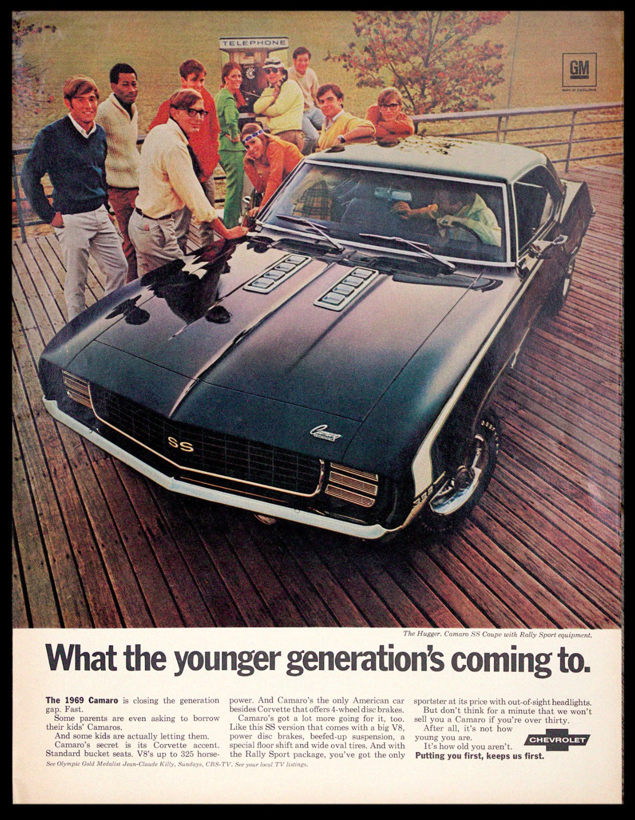 1969 Chevrolet CAMARO SS for Younger Generation Vintage Muscle Car PRINT AD 1969 Chevrolet CAMARO SS for Younger Generation Vintage Muscle Car PRINT AD