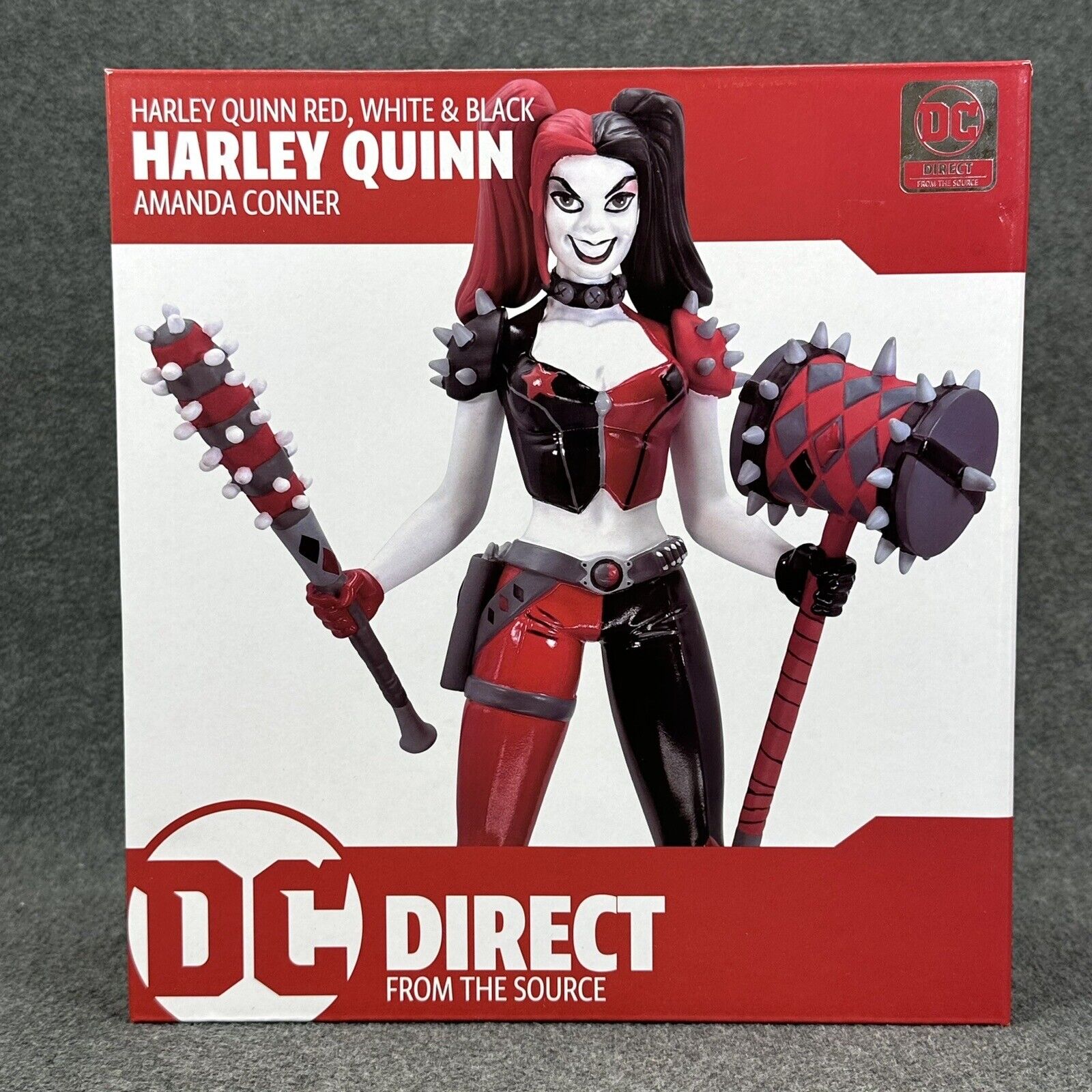 DC Direct Harley Quinn Red White & Black by J. Amanda Connor 1:10 Statue - New