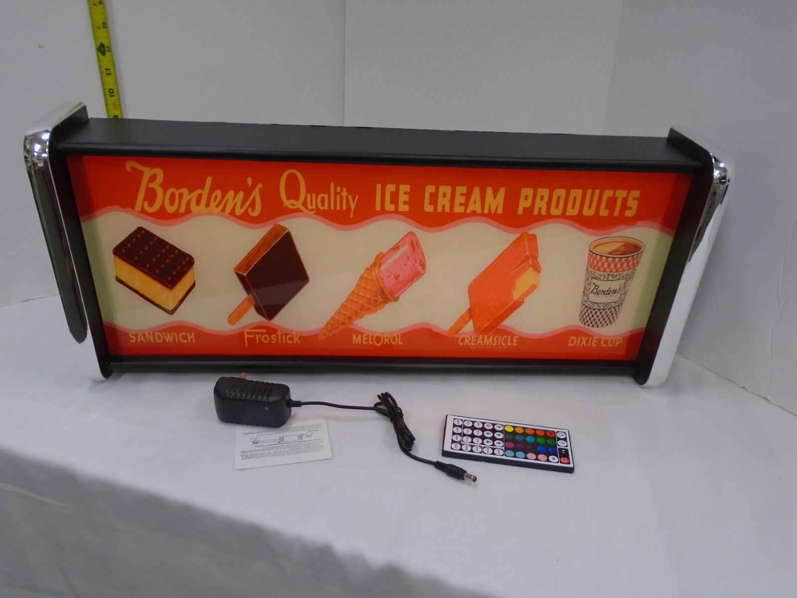 Bordens Ice Cream LED Display lighted sign lightbox Wall Hanging Light Bordens Ice Cream LED Display lighted sign lightbox Wall Hanging Light