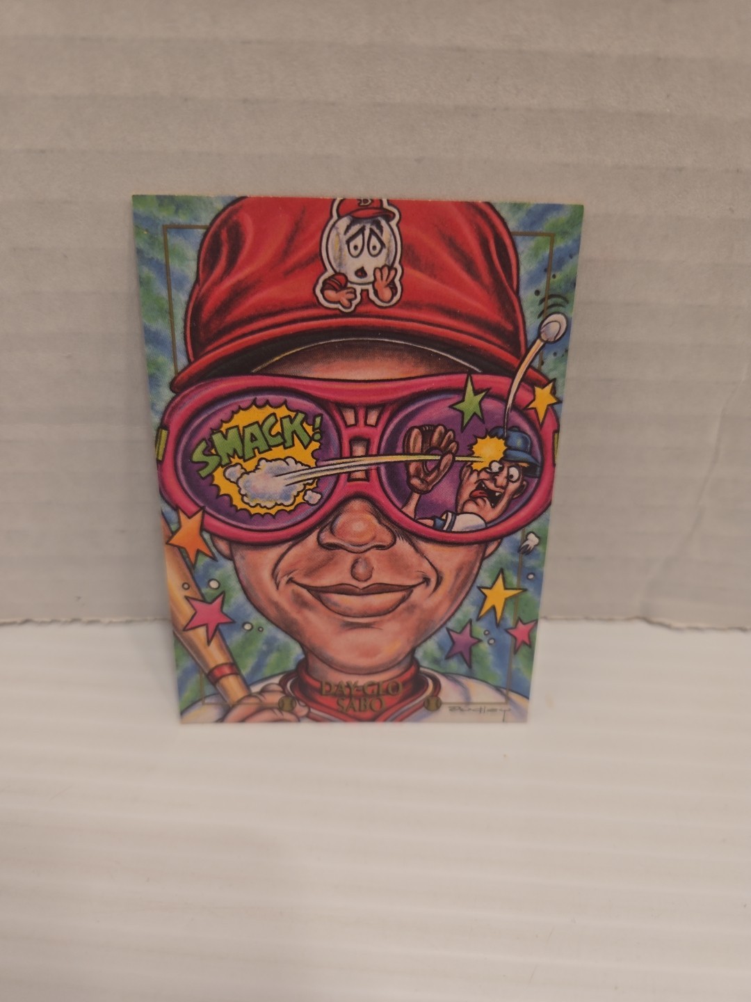 1993-95 Cardtoons Chris Sabo Day-Glo Sabo P1 Promo Card 1993-95 Cardtoons Chris Sabo Day-Glo Sabo P1 Promo Card
