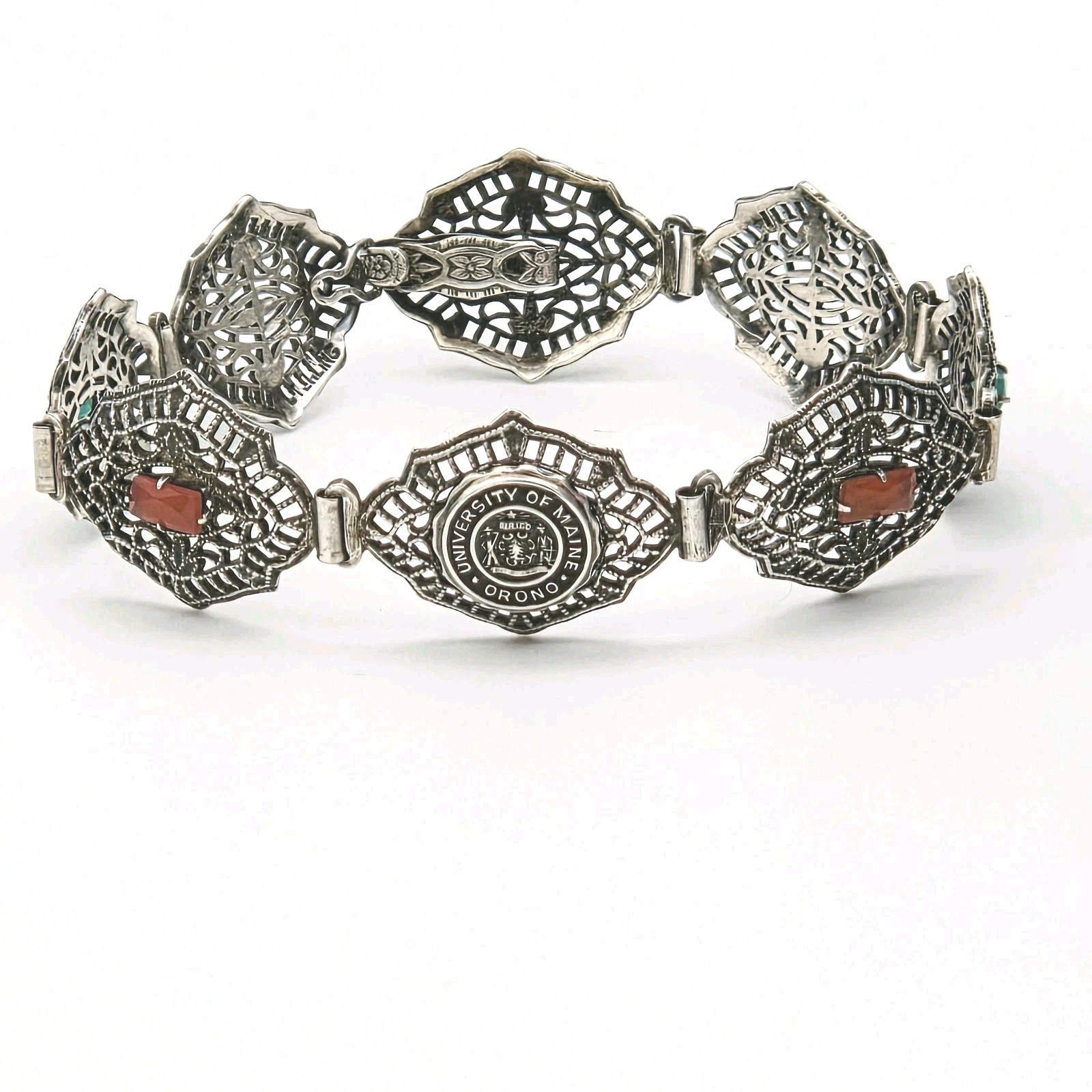 Antique MAINE - UNIVERSITY of Maine Bracelet STERLING Silver Vintage Keepsake Antique MAINE - UNIVERSITY of Maine Bracelet STERLING Silver Vintage Keepsake
