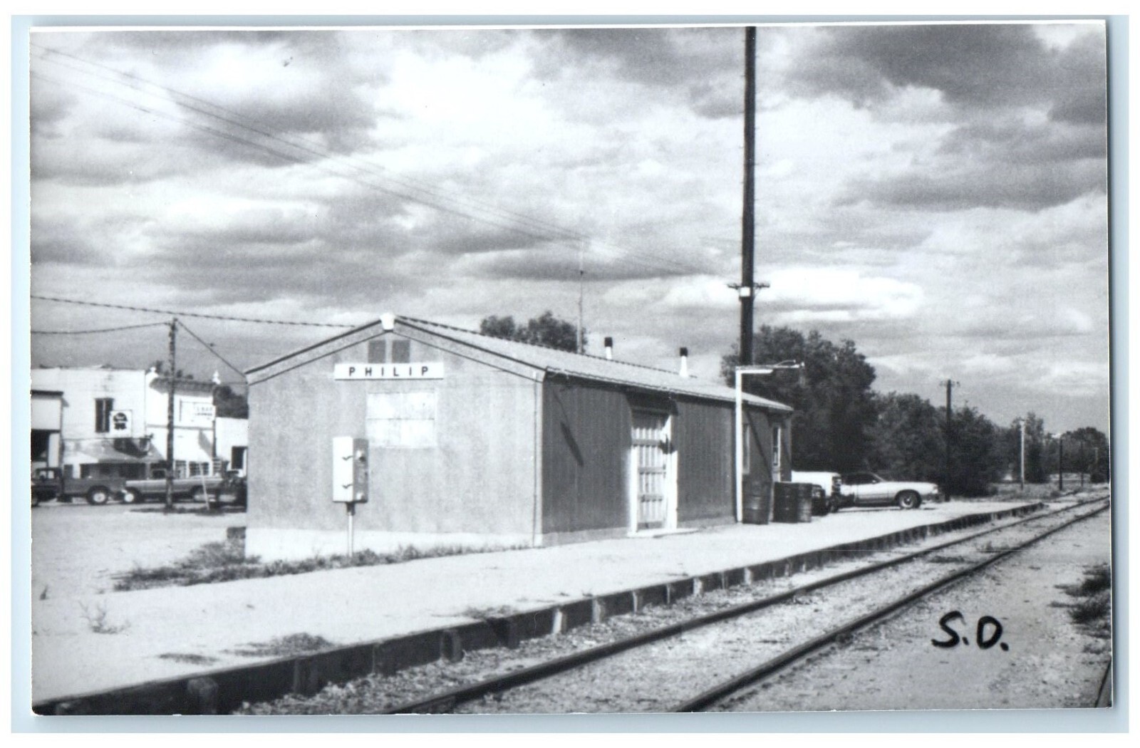 c1960's Philip South Dakota SD Vintage Train Depot Station RPPC Photo Postcard c1960's Philip South Dakota SD Vintage Train Depot Station RPPC Photo Postcard