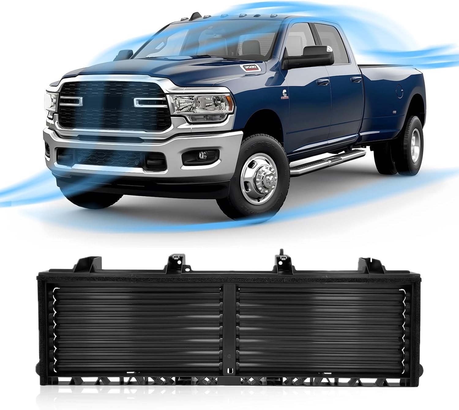 Front Active Grille Shutter W/Motor Compatible with 2019-2024 Dodge Ram 2500 350