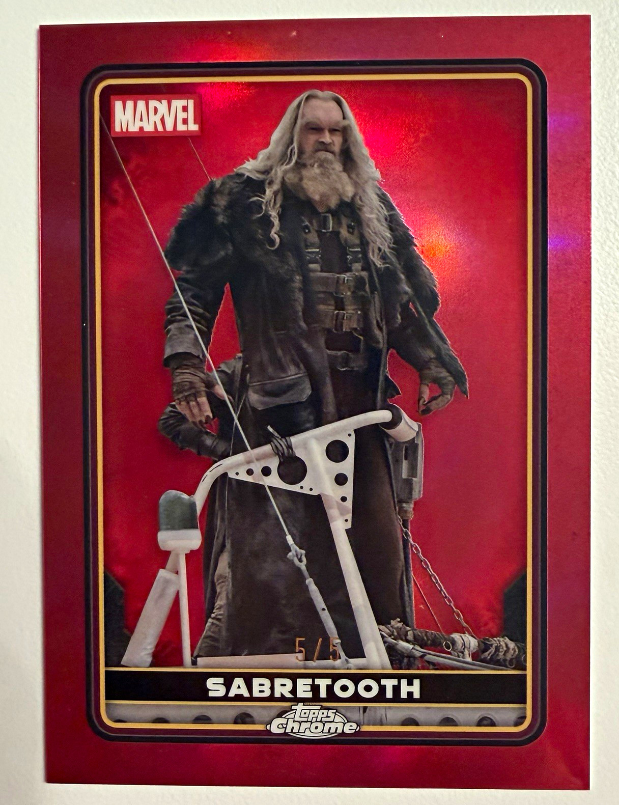 2025 Topps Chrome Deadpool & Wolverine Sabretooth #41 Red /5 2025 Topps Chrome Deadpool & Wolverine Sabretooth #41 Red /5