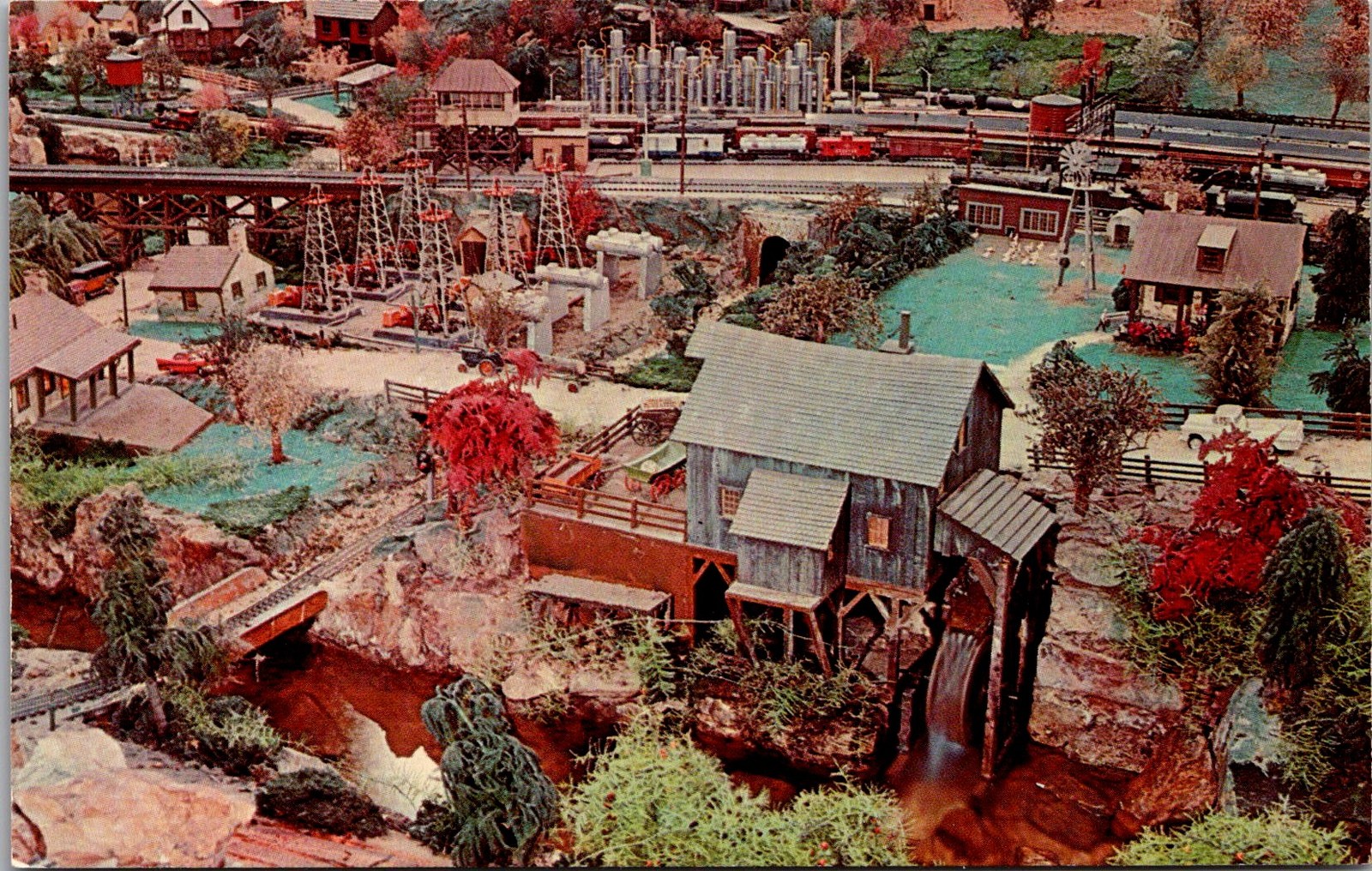 Roadside America Miniature Farm Gristmill Shartlesville PA Vtg Postcard 5P21-20 Roadside America Miniature Farm Gristmill Shartlesville PA Vtg Postcard 5P21-20