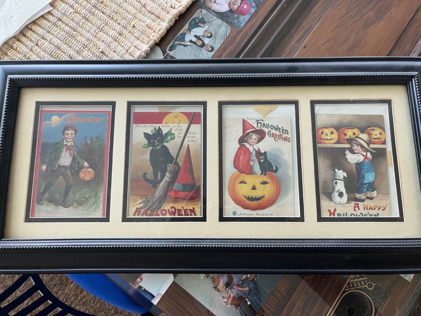Antique Halloween postcards 4 - Clapsaddle signed on 3. Black Cat & Broom. Antique Halloween postcards 4 - Clapsaddle signed on 3. Black Cat & Broom.