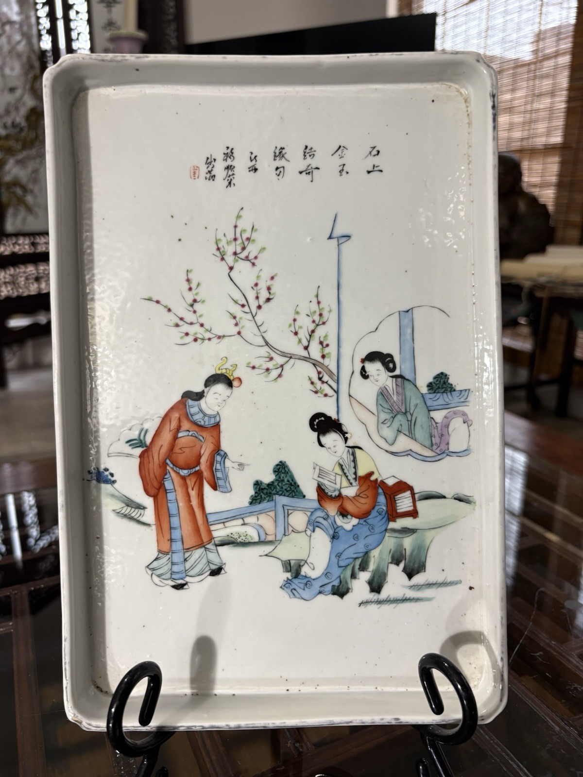 Vintage Chinese Families Rose Porcelain Tray/plate