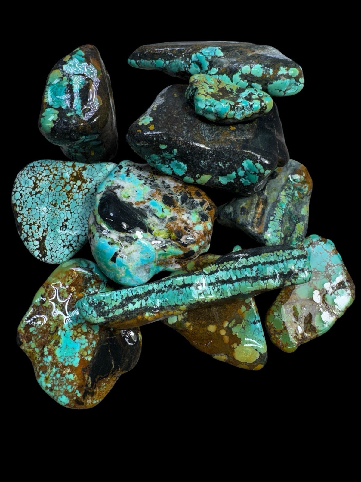 Stabilized Hubei turquoise. Poly Chrome spiderwebs One Pound Stabilized Hubei turquoise. Poly Chrome spiderwebs One Pound