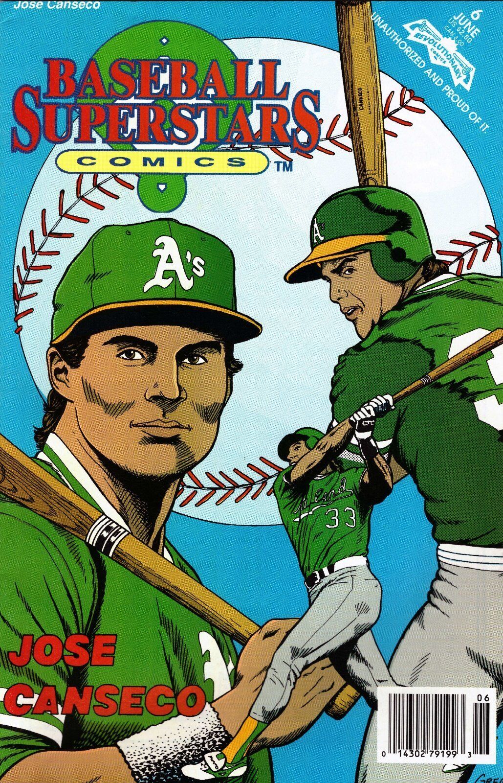Baseball Superstars Comics #6 Jose Canseco Newsstand Cover (1991-1993)