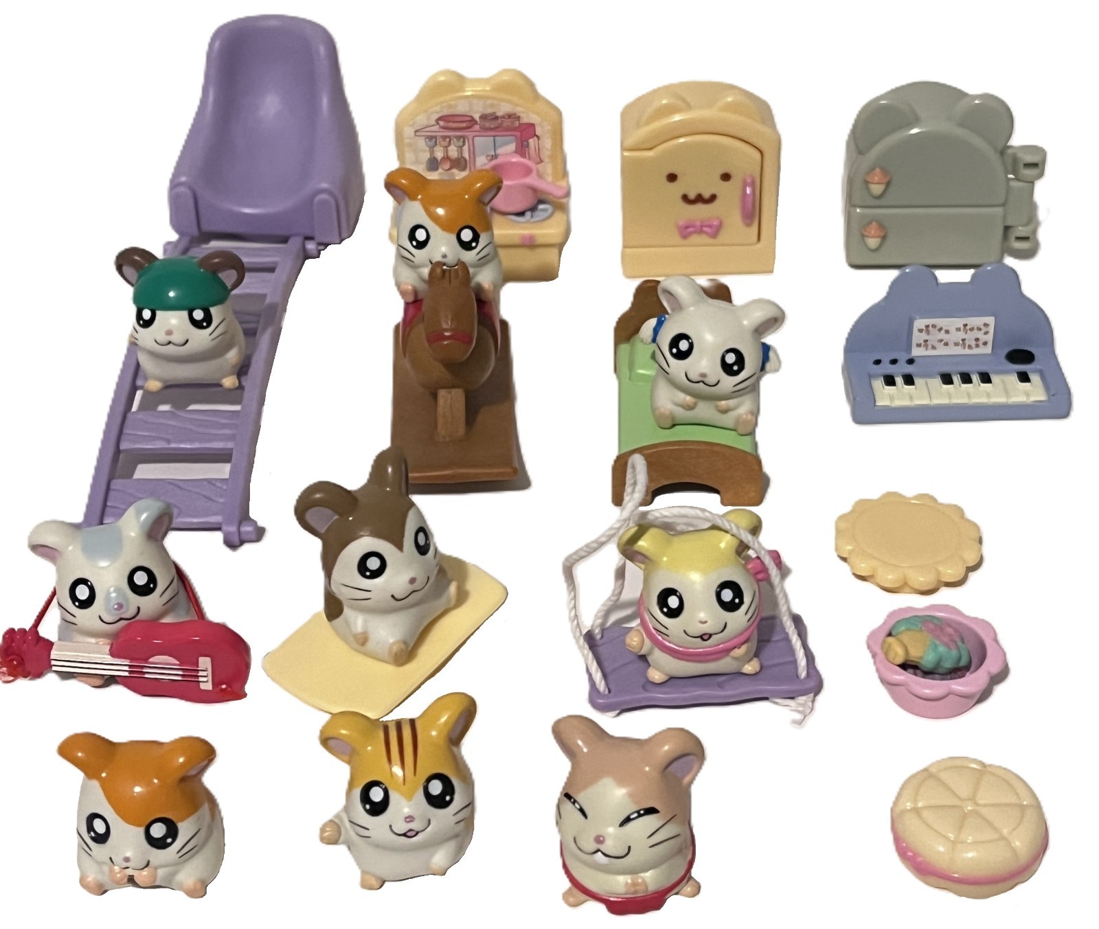 33 Piece Hamtaro Ham Ham Mini Figures Pencil Toppers Furniture Accessories Lot 33 Piece Hamtaro Ham Ham Mini Figures Pencil Toppers Furniture Accessories Lot
