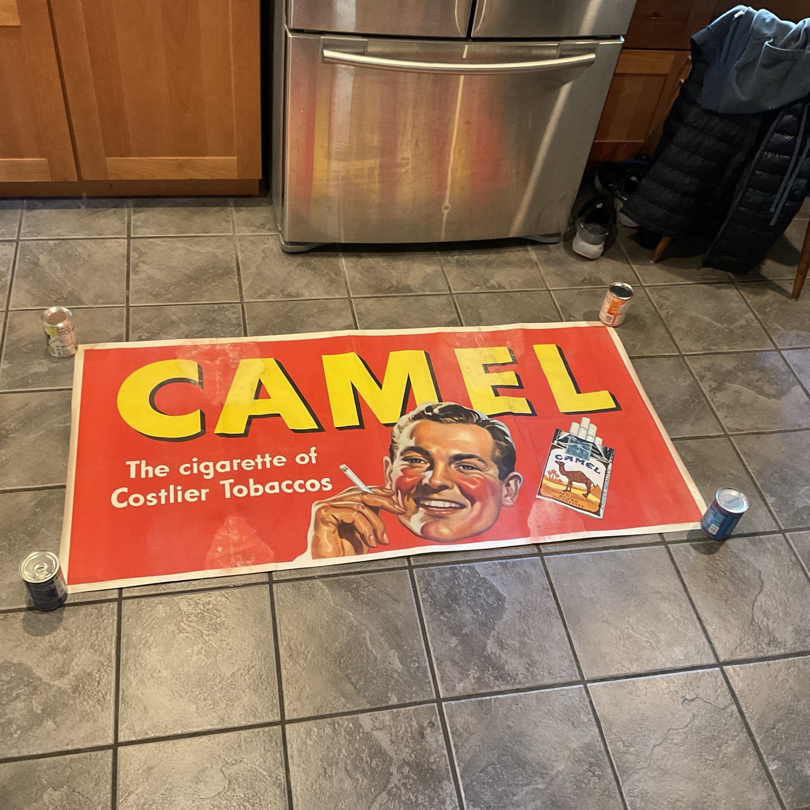 Vintage Rare 1941 Camel Cigarette Cloth Banner Sign Advertising 30” X 59” Vintage Rare 1941 Camel Cigarette Cloth Banner Sign Advertising 30” X 59”