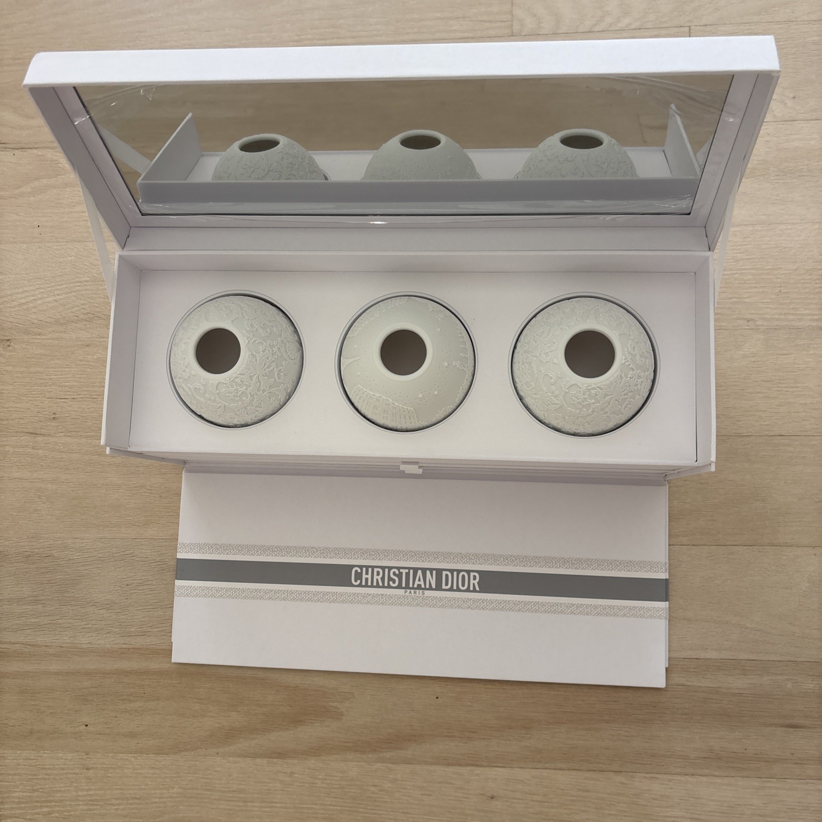 Dior x Maison Bernardaud Art of Living Hand Crafted Porcelain Candle Holders NIB Dior x Maison Bernardaud Art of Living Hand Crafted Porcelain Candle Holders NIB