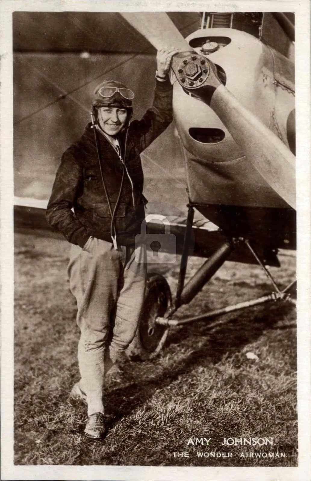 PIONEER AVIATION Pilot Amy Johnson Wonder Airwoman RPPC Photo Postcard COPY PIONEER AVIATION Pilot Amy Johnson Wonder Airwoman RPPC Photo Postcard COPY