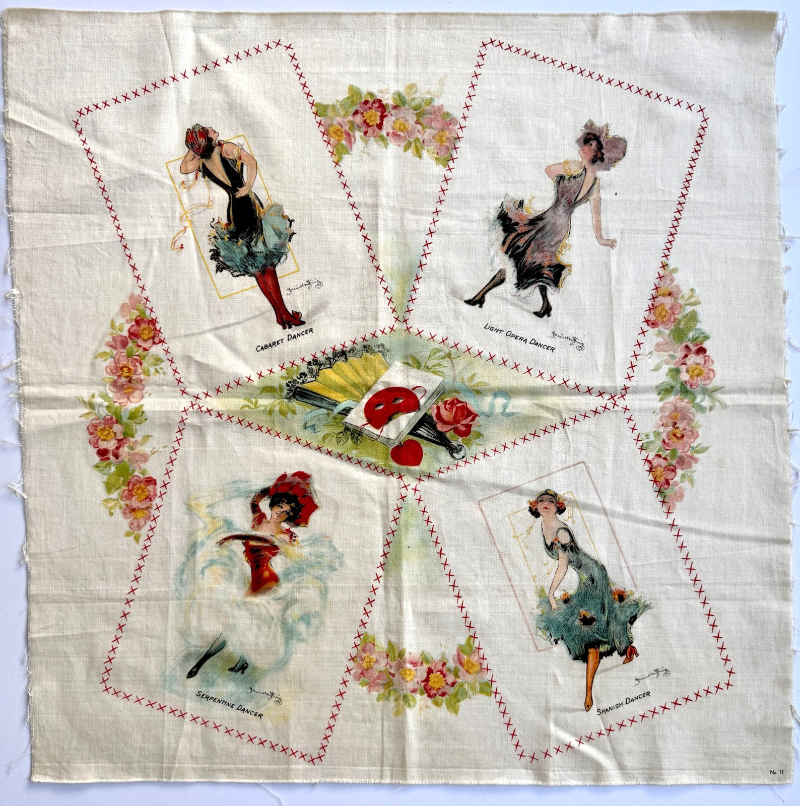 1912 S110 Tobacco Pillow Top Silk No 11 Hamilton King Cabaret Dancers Rare
