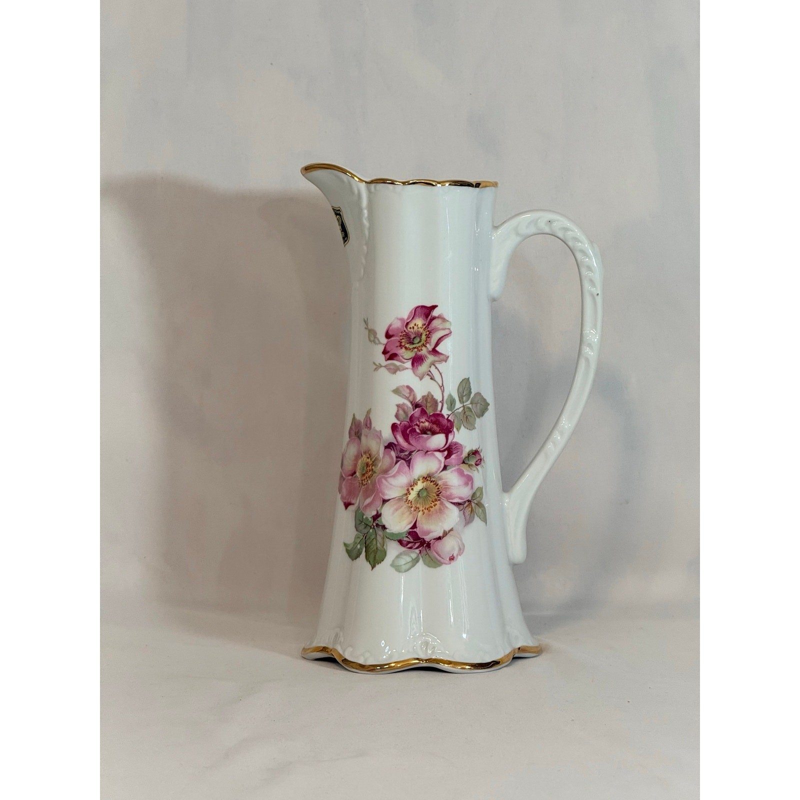 Vintage Gerold Porzellan Bavaria Wild Rose Pitcher 10