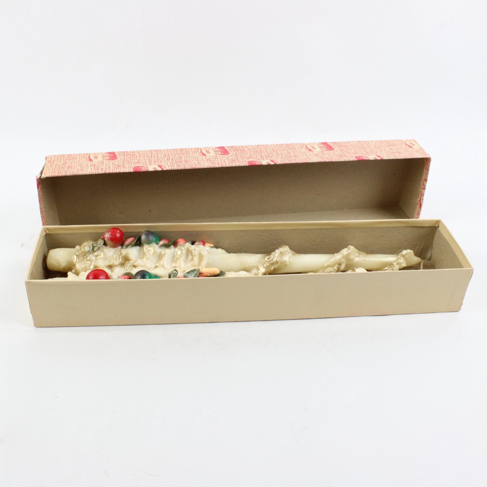 Vintage Penn Wax Works #874 Fruit Taper Candles Pair 14.5in Box Vintage Penn Wax Works #874 Fruit Taper Candles Pair 14.5in Box