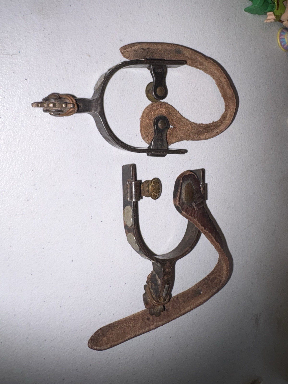 1920’S - 1940's Children's Riding Spurs W/ Heart & Flower Design Antique 1920’S - 1940's Children's Riding Spurs W/ Heart & Flower Design Antique