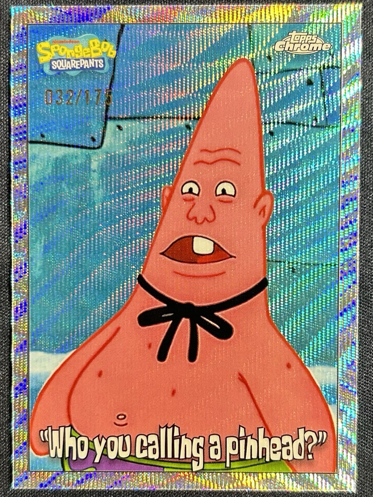 Who You Calling A Pinhead? 2025 Topps Chrome SpongeBob #180 Wave Refractor /175 Who You Calling A Pinhead? 2025 Topps Chrome SpongeBob #180 Wave Refractor /175